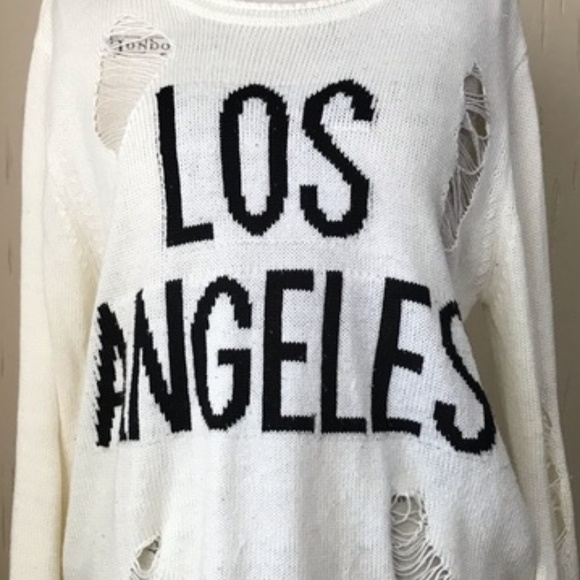 Forever 21 Sweaters - Los Angeles Distress Sweater SZ-L Forever 21